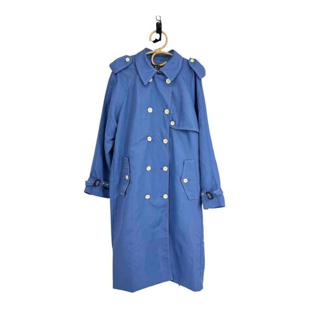 J Crew Belted Women’s Trench Coat French (WEDGEWOOD) Blue Mid Length CD420 $298 - Picture 2 of 15